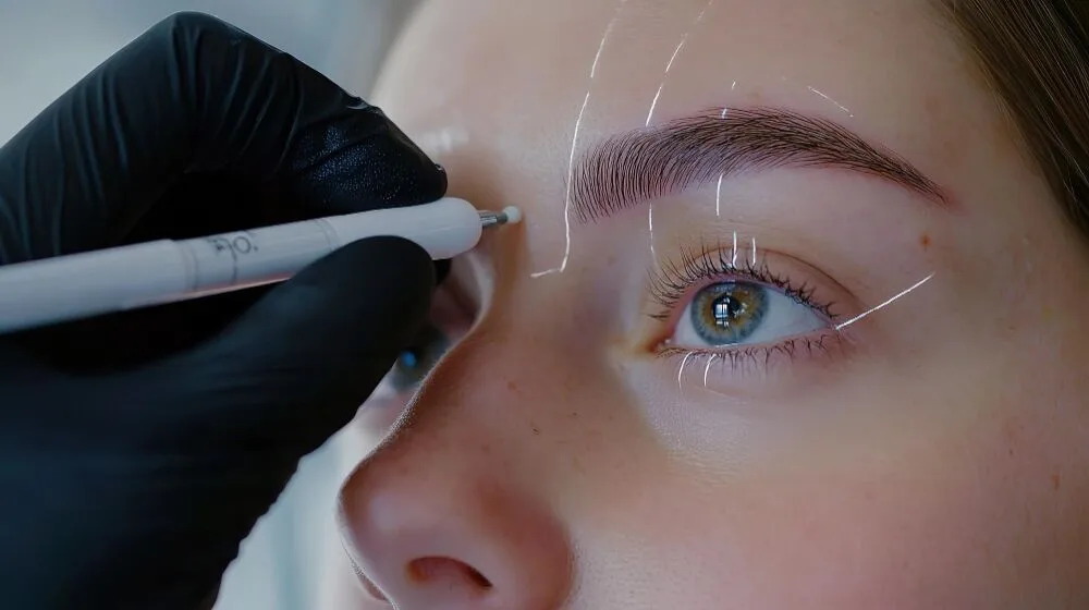 Eyebrow henna and mapping
