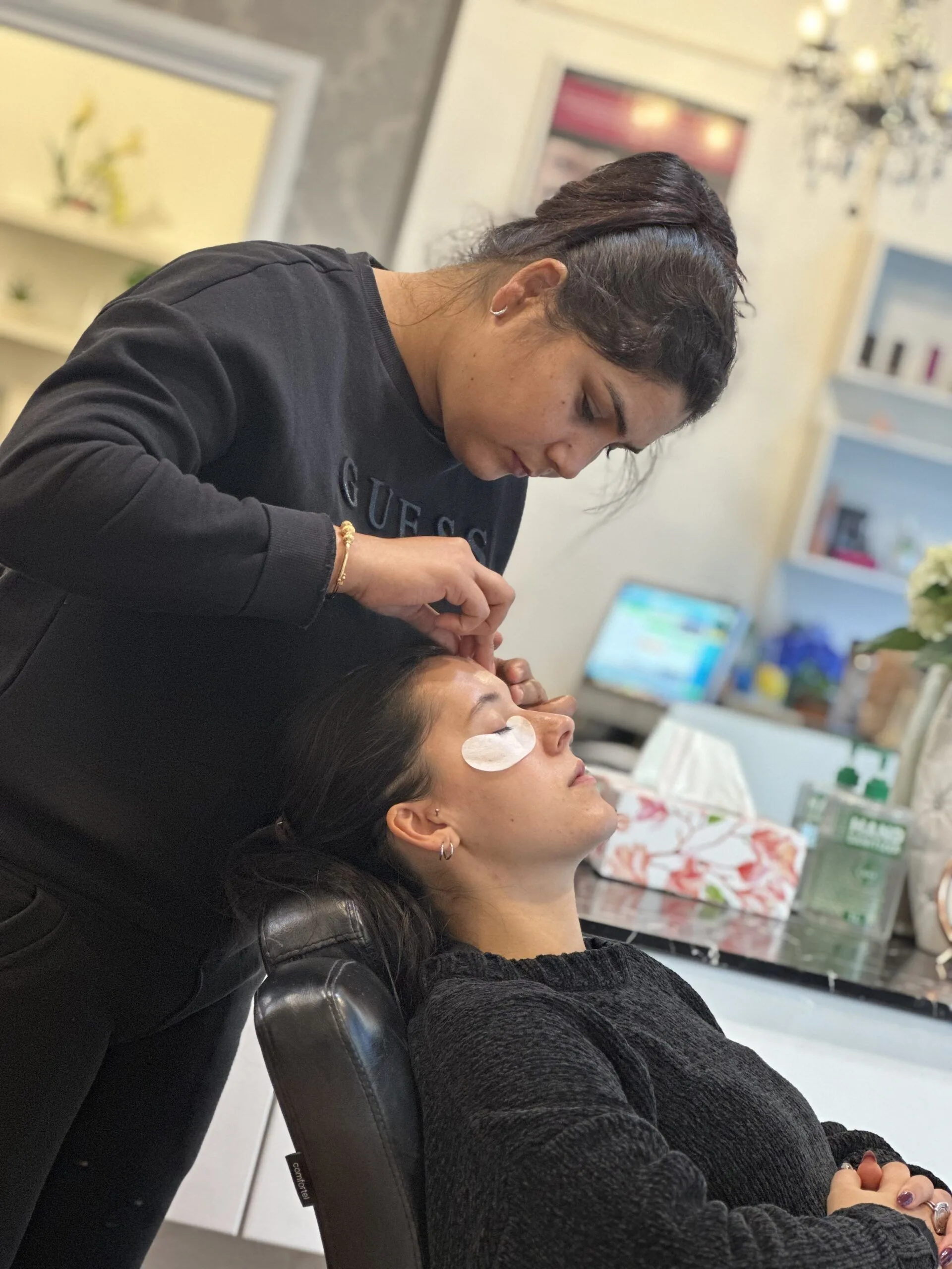 Inside Beauty Brow & Lash Bar — ring-light station and salon interior